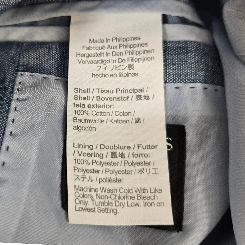 Crewcuts J Crew Boys 8 Blue Cotton Chambray Ludlow Suit Blazer Jacket BW483